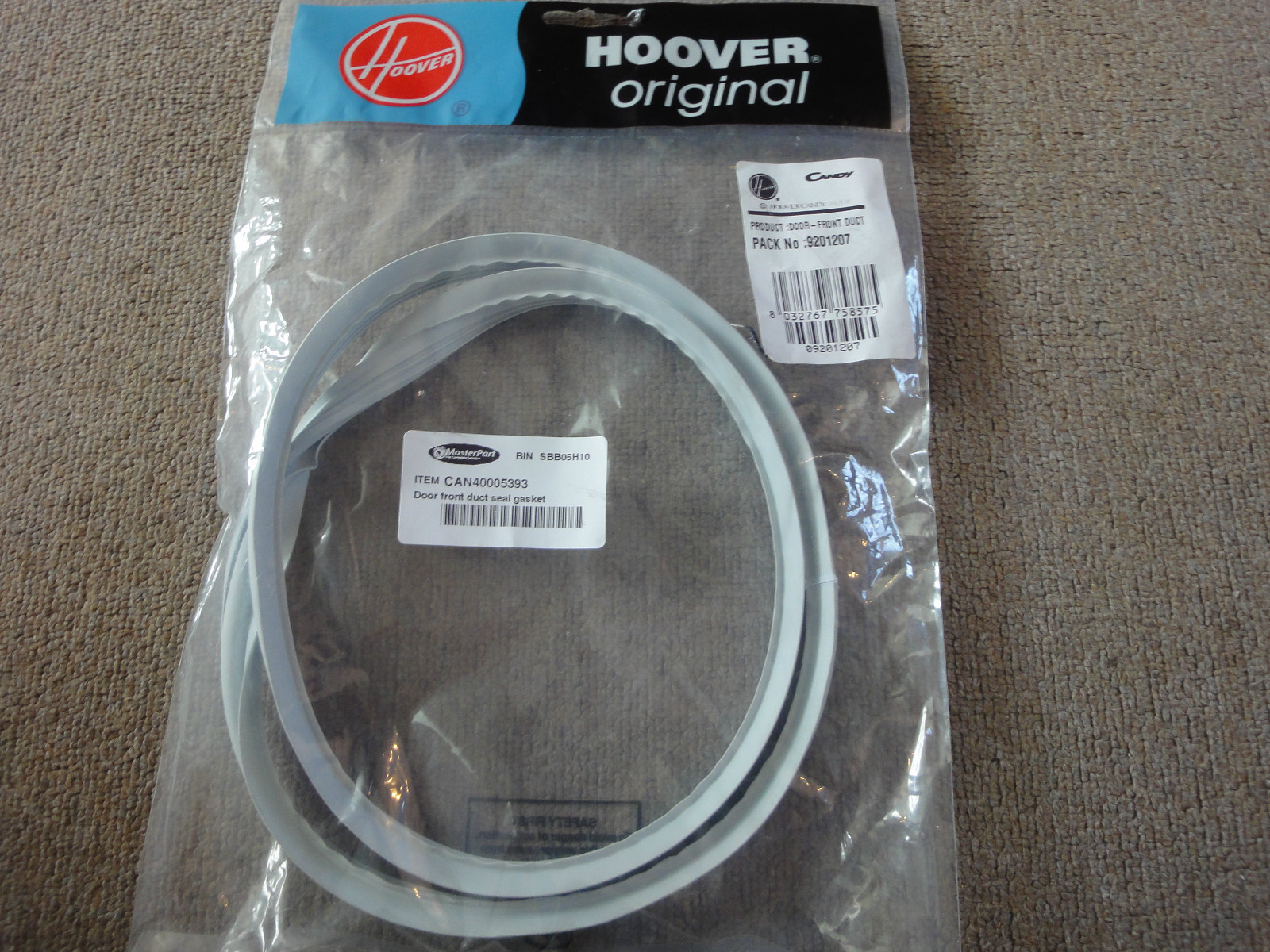 CANDY, HOOVER FRONT DUCT SEAL TUMBLE DRYER DOOR SEAL 40005393 GE